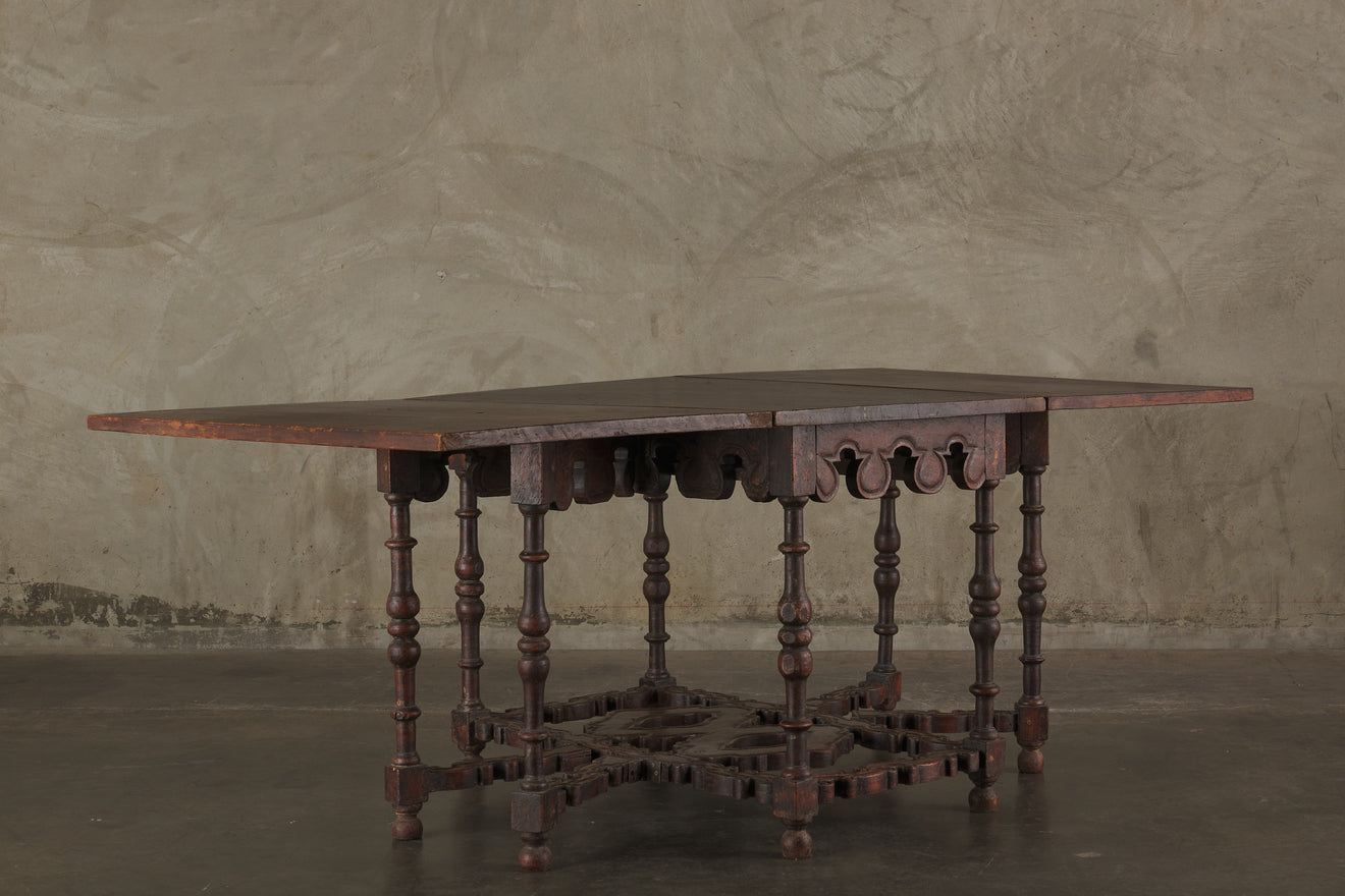 RARE ITALIAN FOLDING CENTER TABLE WITH DRAWER
